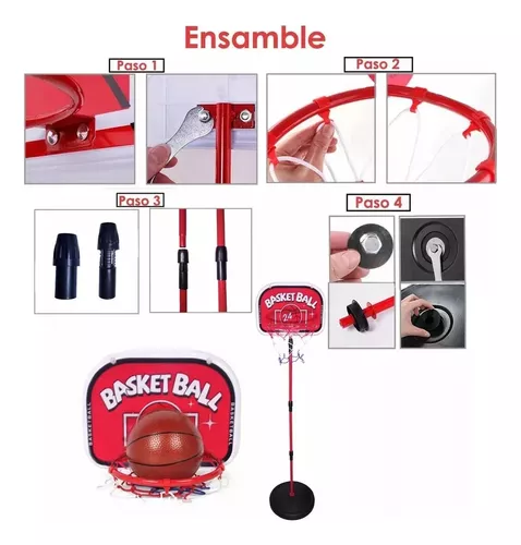 SOPORTE BALONCESTO ALTURA AJUSTABLE MAS BALON MAS INFLADOR - 4