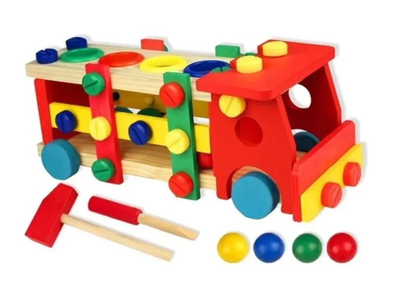 CAMION DE MADERA DE JUGUETE PARA NIÑOS - 1
