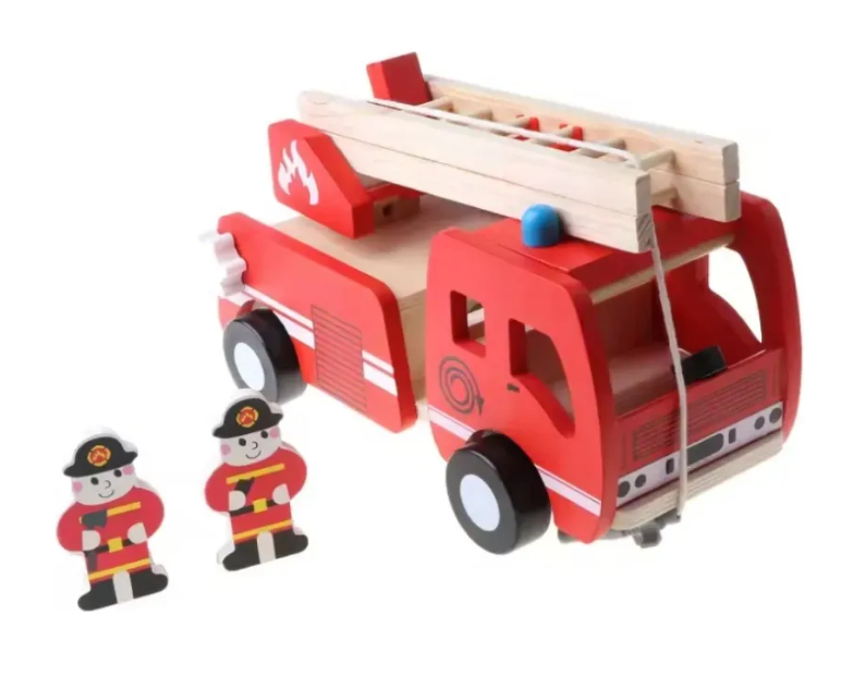 CARRO BOMBEROS MADERA JUGUETE - 1