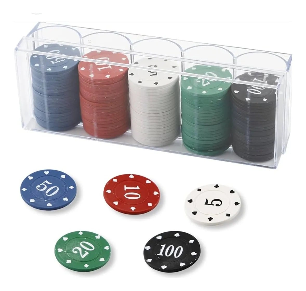 FICHAS DSE POKER PARA JUEGOS 100 PIEZAS DE 5 A 100 - 2