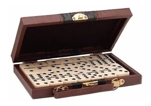 JUEGO DOMINO CON CAJA DURA ACOLCHADA 28PCS LUJO - 1