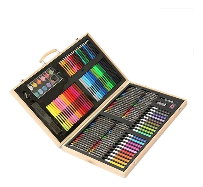 SET DE DIBUJO Y PINTURA LAPICES Y ACCESORIOS 180 PIEZAS - 1