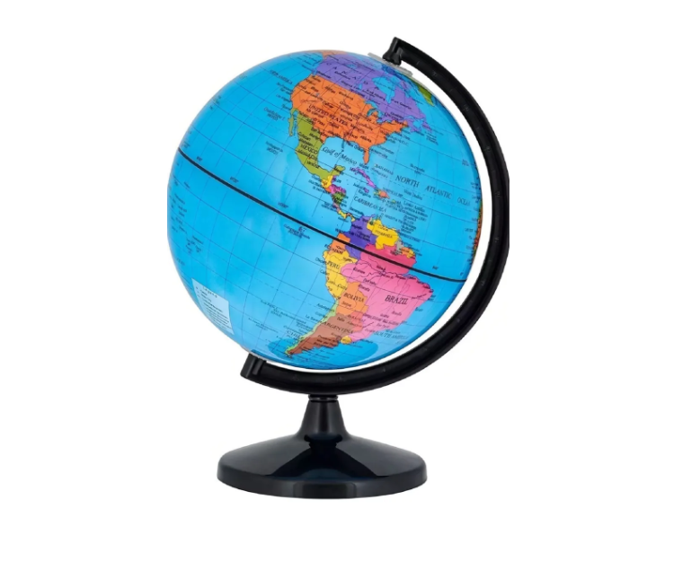 GLOBO TERRAQUEO PLASTICO GIRATORIO CON BASE 14.2CM - 1