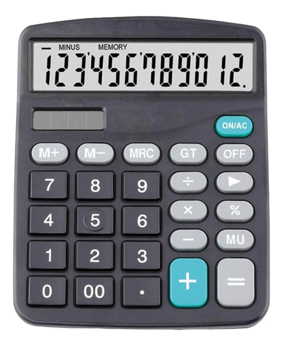 CALCULADORA 12 DIGITOS PORTATIL DE ESCRITORIO NUMEROS GRANDES - 1