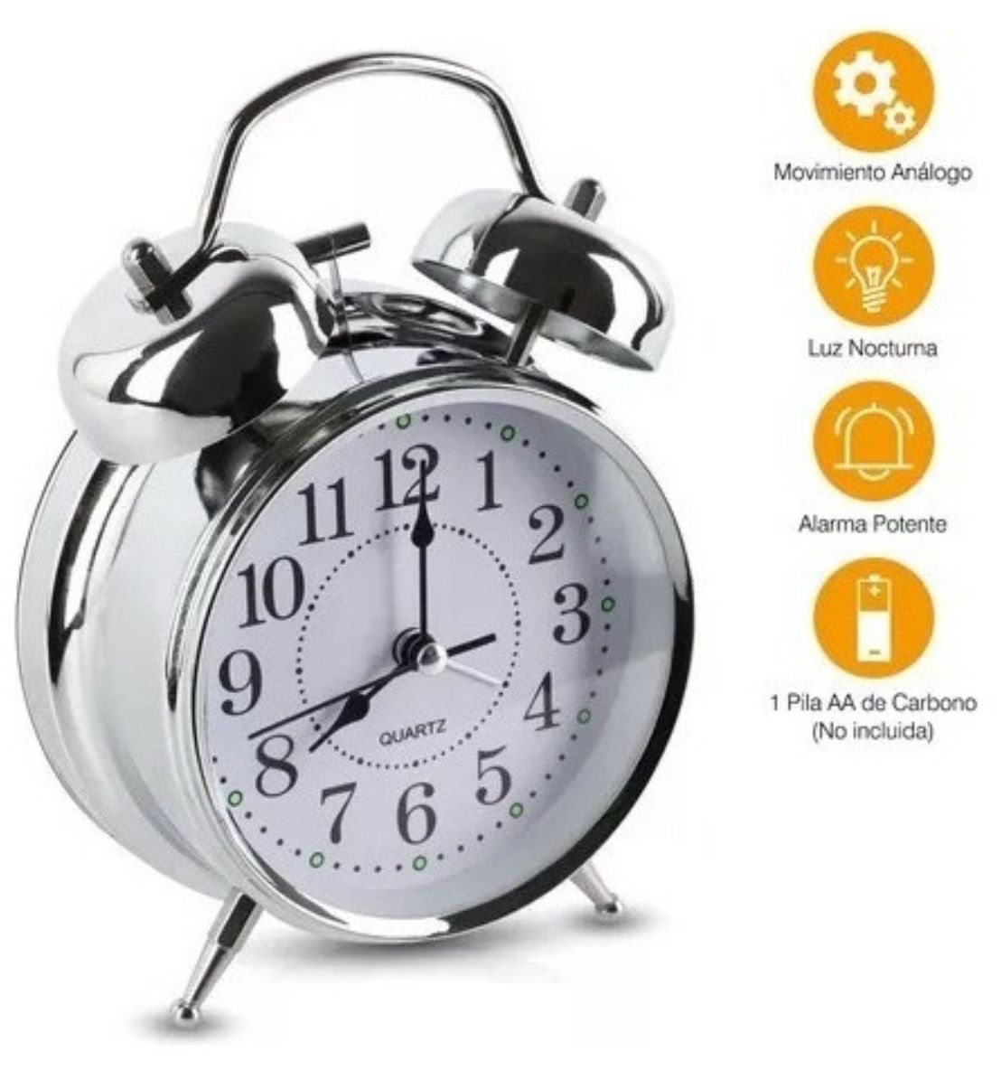 RELOJ DESPETADOR DE CAMPANA - 3