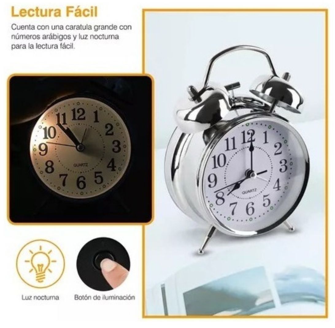 RELOJ DESPETADOR DE CAMPANA - 4