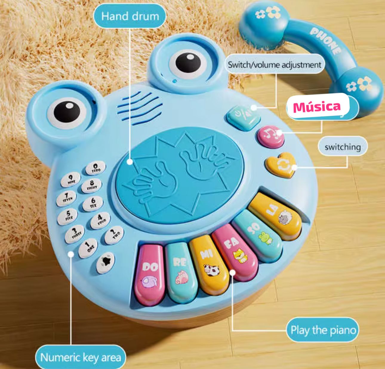 CELULAR JUGUETE INTERACTIVO PARA BEBÉS CON SONIDO - 2