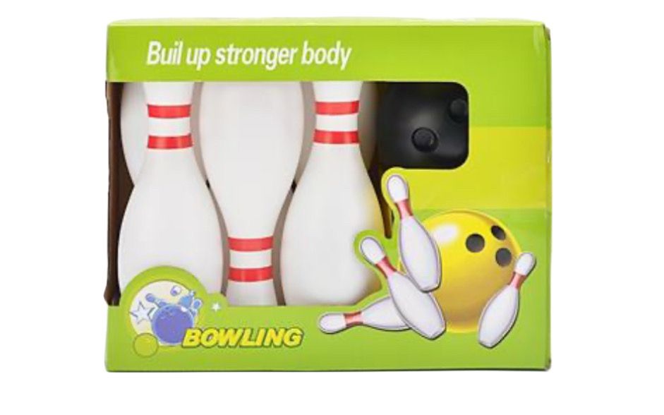 SET DE JUEGO DE BOWLING PLASTICO 6 BOLOS GRANDES Y PELOTAS - 2