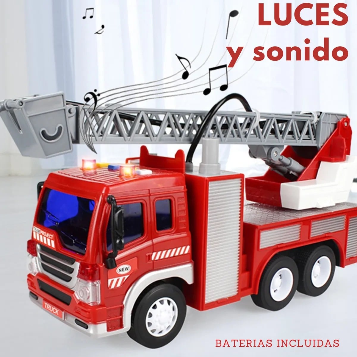 JUGUETES DE CAMION DE BOMBEROS CON SIRENA - 2