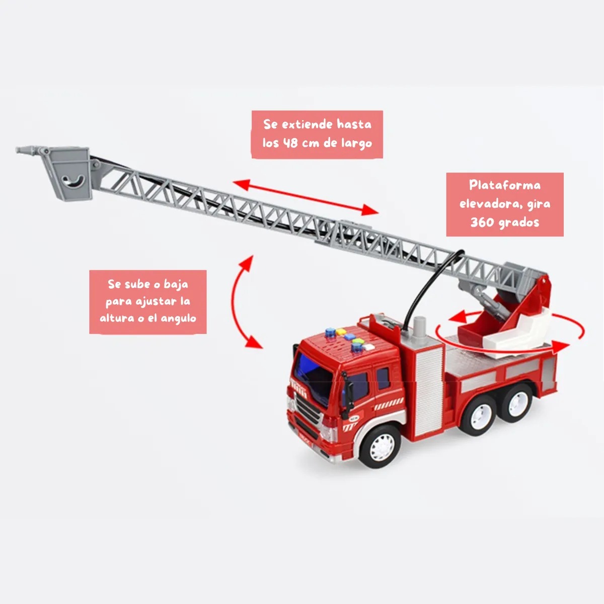 JUGUETES DE CAMION DE BOMBEROS CON SIRENA - 3