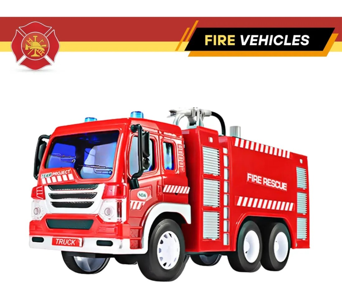 CAMION DE BOMBERO JUGUETE CON LUZ SONIDO Y PULVERIZA AGUA - 2