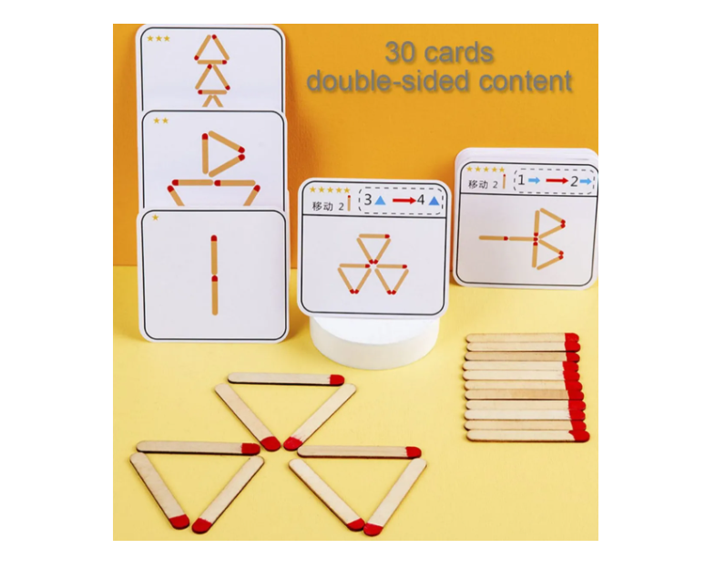 JUEGO EDUCATIVO DE PALITOS DE MADERA ESTILO MONTESSORI - 4