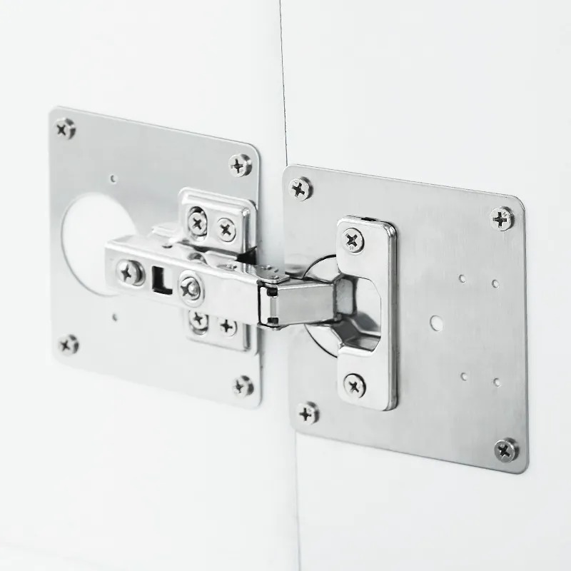 PAR DE PLACA REPARACION BISAGRA MUEBLE TORNILLOS PUERTA - 2