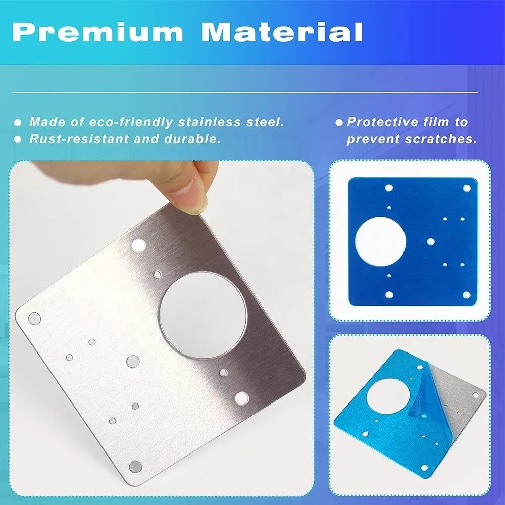 PAR DE PLACA REPARACION BISAGRA MUEBLE TORNILLOS PUERTA - 4