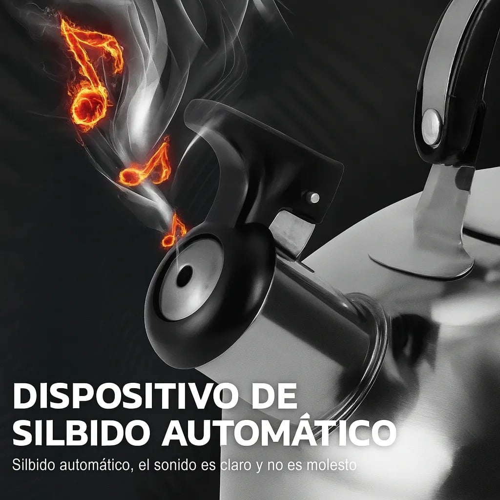 TETERA ACERO INOXIDABLE CON SILBATO - 4