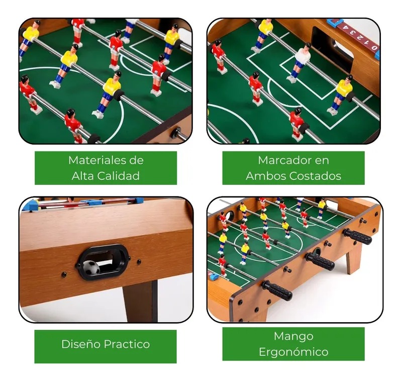 TACA TACA DE MADERA NIÑOS CON PATAS MESA DE FUTBOL - 3