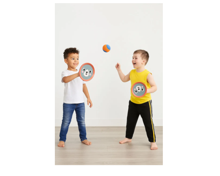 BOHS Juego De Pelota Lanzadera Para 2 Jugadores - Juguete Deportivo De Interior Y Exterior Con Mango Ergonómico, Ideal Para Ejercitar Brazos Y Core, Para Niños Y Adultos