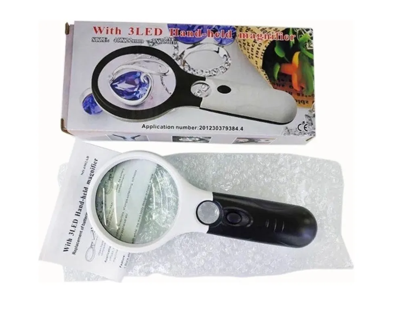 LUPA DE LECTURA CON ILUMINACION LED CON LUZ UV - 2