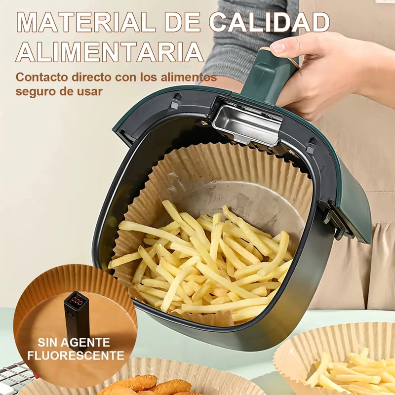 FORROS DESECHABLE MOLDE PAPEL ANTIADHERENTE FREIDORA DE AIRE - 2