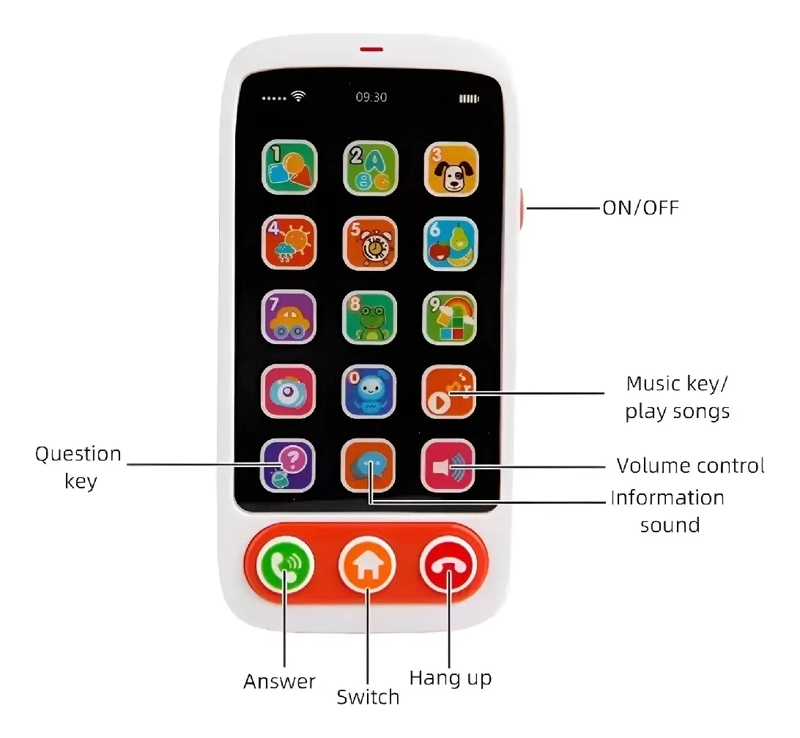 CELULAR DIDACTICO DE JUGUETE MUSICAL CON LUCES Y SONIDO - 4