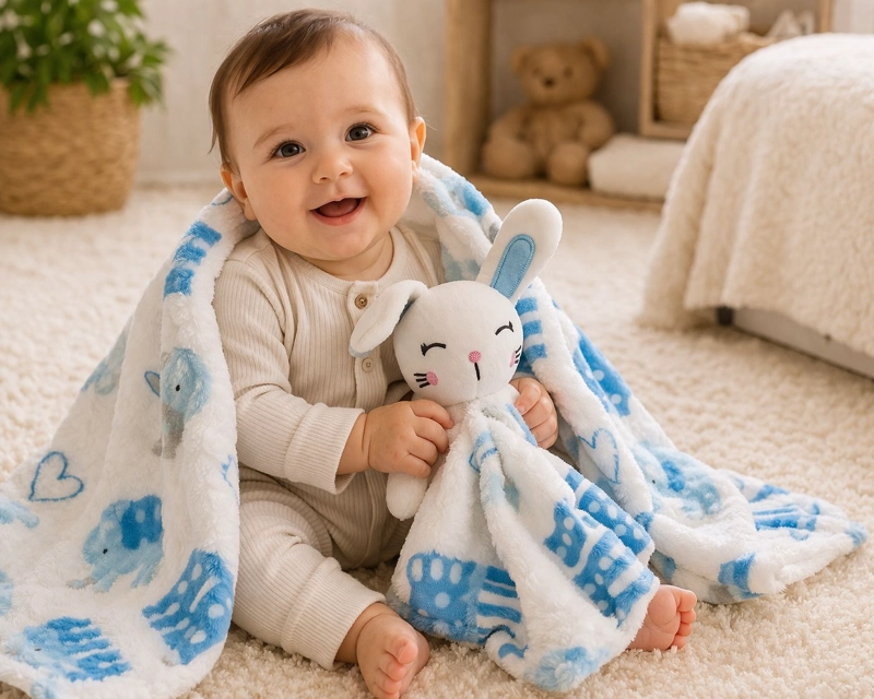 MANTA SUAVE PARA BEBE  CON TUTO DE APEGO IDEAL RECIEN NACIDO - 2