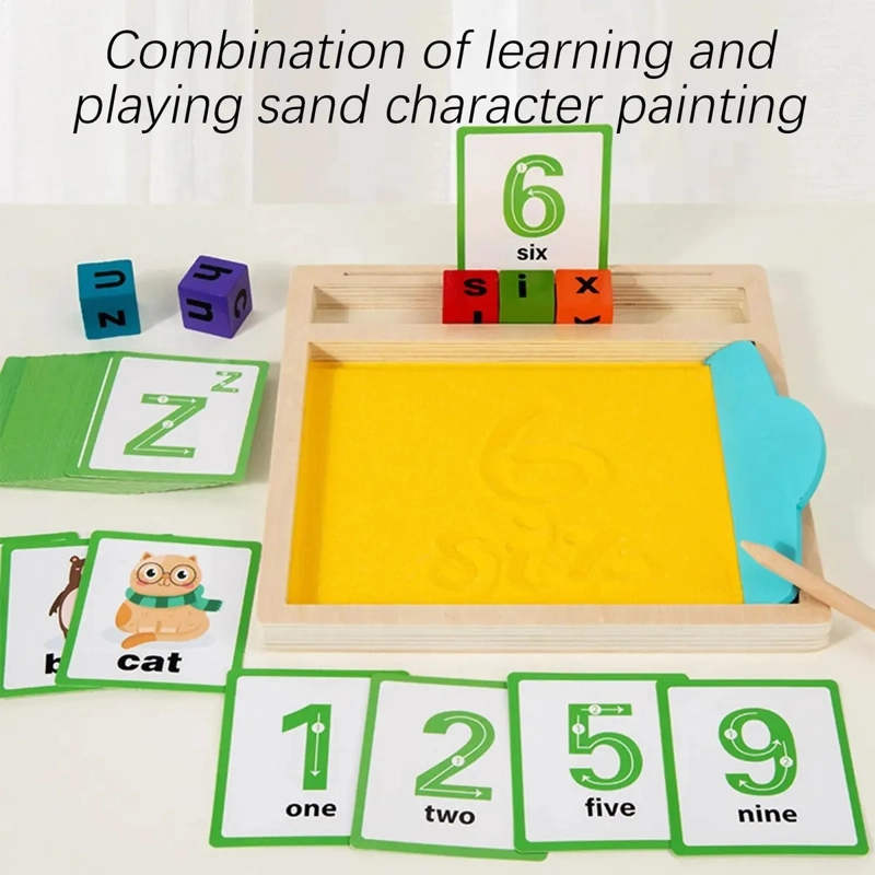 CAJA SENSORIAL ARENA TARJETAS EDUCATIVAS LETRAS Y NUMEROS - 3