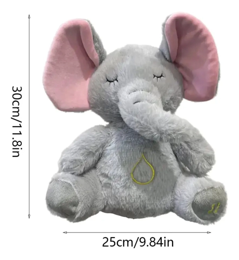 PELUCHE REALISTA ELEFANTE BEBE ESTIMULACION SENSORIAL SONIDO - 2