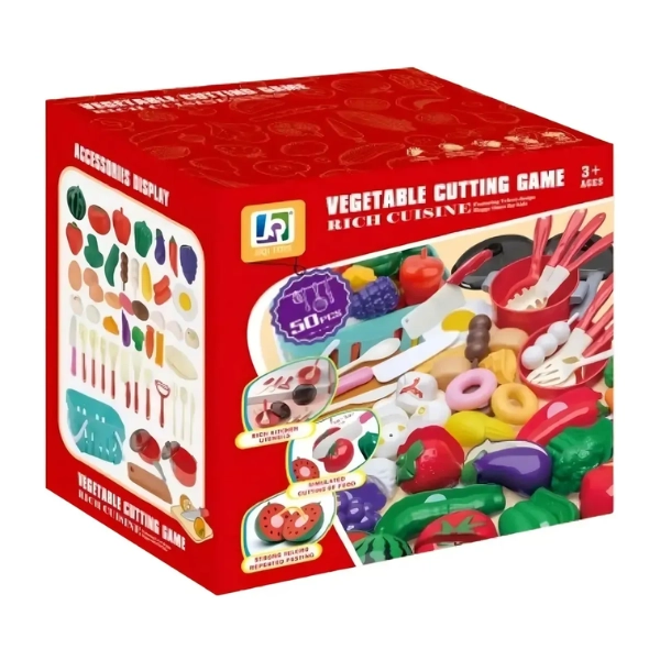 JUGUETE CANASTO DE FRUTAS Y VERDURAS CON 50 PZS - 1