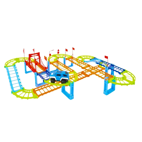 PISTA DE AUTO MAGICA  ARMABLE CON 52 PCS - 1