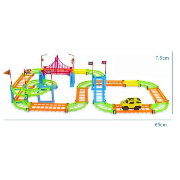 PISTA DE AUTO MAGICA  ARMABLE CON 52 PCS - 2