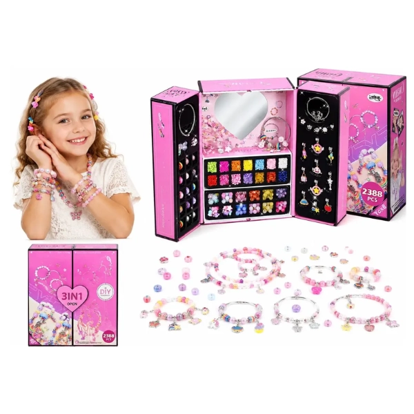 KIT PARA ARMAR CREAR PULSERAS NIÑAS 2388 PIEZAS - 2