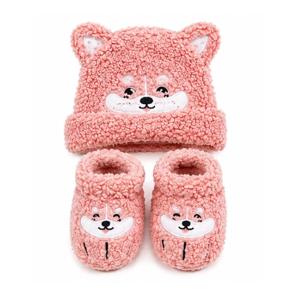 SET DE GORRO Y PANTUFLA BEBE INVIERNO ABRIGADO - 2