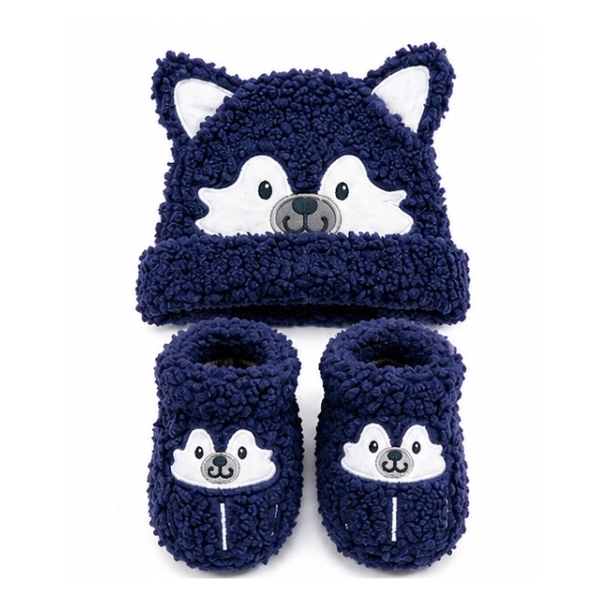 SET DE GORRO Y PANTUFLA BEBE INVIERNO ABRIGADO - 3