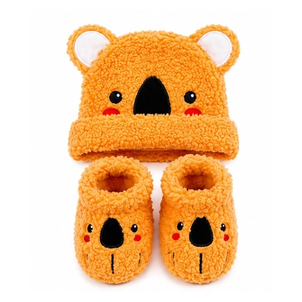 SET DE GORRO Y PANTUFLA BEBE INVIERNO ABRIGADO - 4