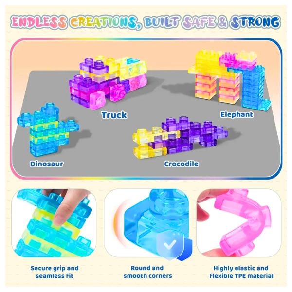 BLOQUES DE GELATINA CONSTRUCCION PARA NIÑOS SILICONA - 3