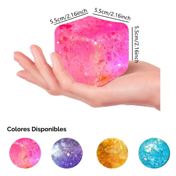 CUBO SENSORIAL PURPURINA GEL ANTIESTRES NIÑOS ADULTOS - 2