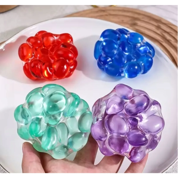 PELOTA SQUISHY ANTIESTRES CON PIEDRAS SONORAS SENSORIALES - 4