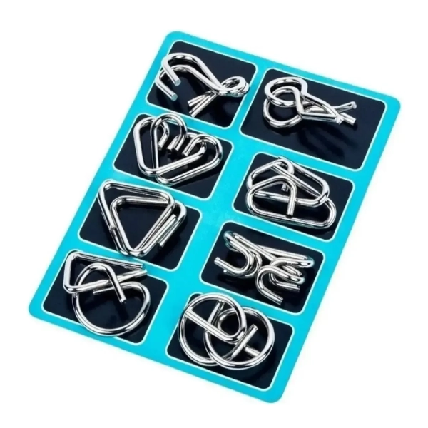 ROMPECABEZAS METALICO 3D DE ALAMBRE PACK DE 8 - 1