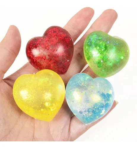 SQUISHY DE CORAZON PURPURINA BRILLANTE DE GEL - 2
