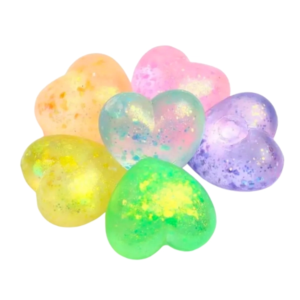 SQUISHY DE CORAZON PURPURINA BRILLANTE DE GEL - 4