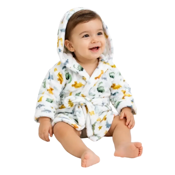 BATA DE BAÑO INFANTIL POLAR CON CAPUCHA PARA NIÑO Y NIÑA - 3