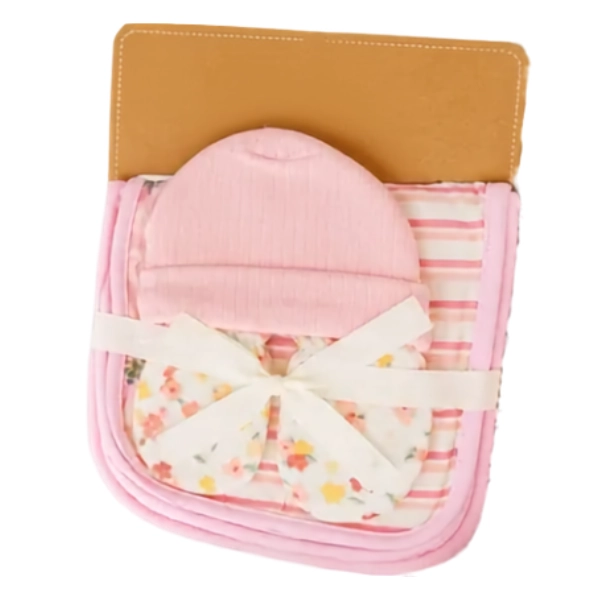 SET DE BEBE GORRITO MITONES Y PAÑO TUTO RECIE N NACIDO - 4