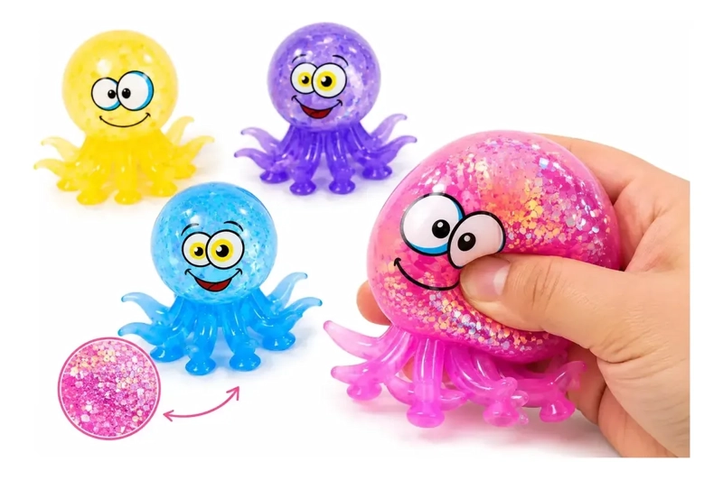 PULPO SQUISHY BRILLANTE ANTIESTRES NIÑOS Y ADULTOS - 4