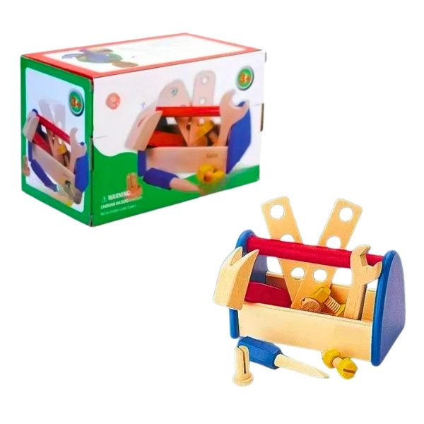 JUEGO DIDACTICO CAJA DE HERRAMIENTAS DE MADERA NIÑOS - 4