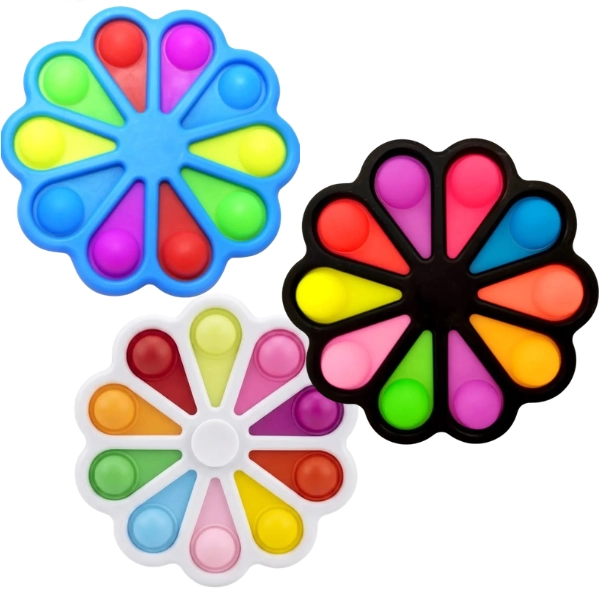 SPINNER JUGUETE SENSORIAL GIRATORIO FLOR ANTIESTRES COLORES - 2