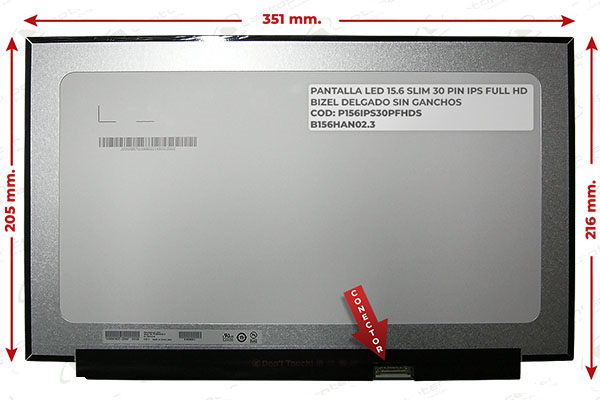 PANTALLA LED 15.6 SLIM 30P FULL HD IPS B/DEL S/GAN B156HAN02.3 - 1