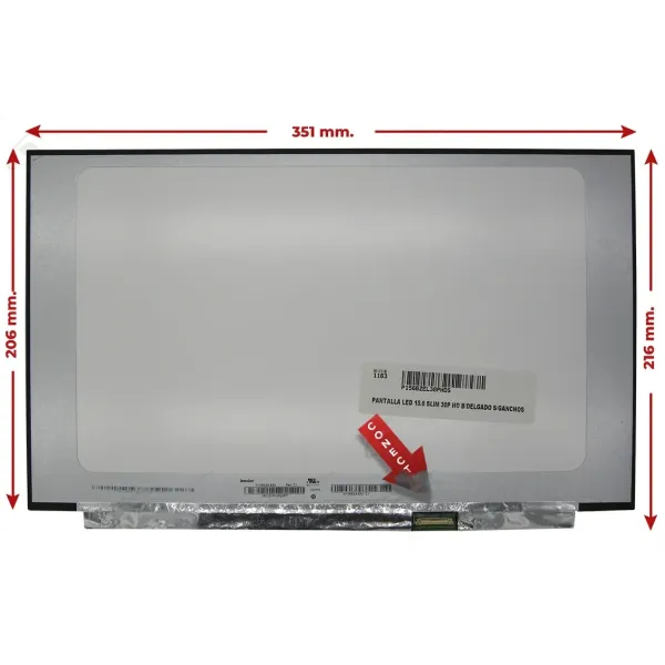 PANTALLA LED 15.6 SLIM 30 PIN HD B/DELGADO S/GAN NT156WHM-N44 - 1