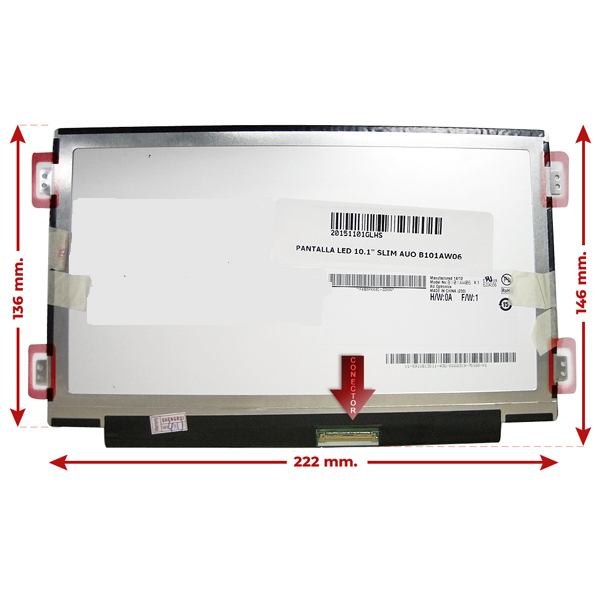 PANTALLA LED 10.1 SLIM 40 PINES GANCHOS LATERALES - 1