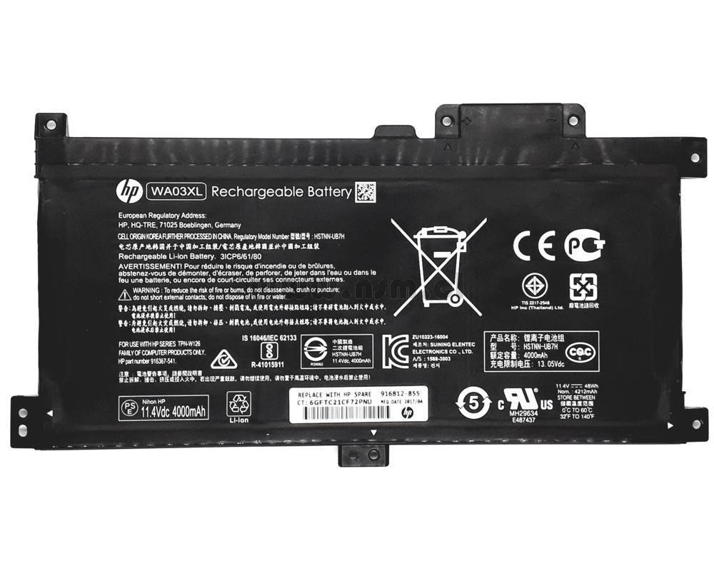 BATERIA HP PAVILION X360 15-BR  3 CELDAS WA03XL ORIGINAL - 1