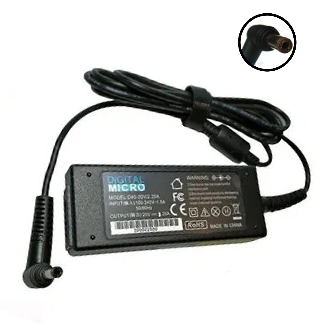 CARGADOR LENOVO ALTERNATIVO 20V 45AMP 90W 55MMX25MM - 1